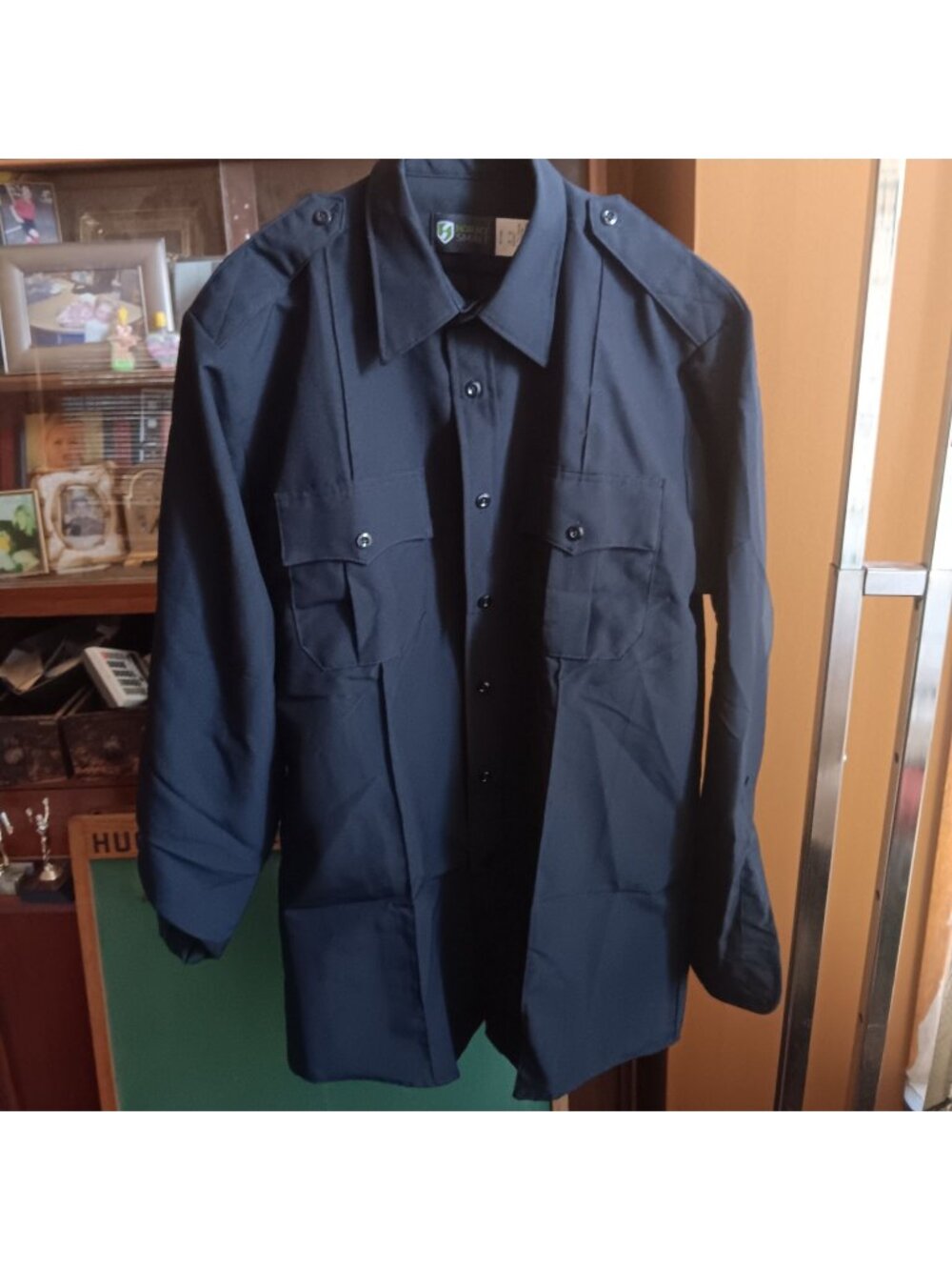Large Horace Small Mens Black Sentry Tactical Long Sleeve Shirt Size 16 34
